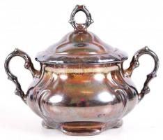 1918-1929 Komplett, ezüstözött, jelzett Arzbergi Schumann porcelán teáskészlet. Teás kancsó, cukorta...