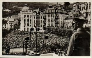 Adolf Hitler in Karlsbad / Karlovy Vary, Befreiung des Sudetenlandes NS propaganda