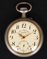 cca 1900 Doxa Anti-Magnétique nagyméretű zsebóra hibátlan porcelán számlappal és másodpercmutatóval, jól jár. / Large pocket watch with porcelain dial, works well d: 7 cm