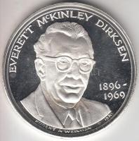 Amerikai Egyesült Államok 1970. "Everett McKinley Dirksen" Ag emlékérem (28.94g/39mm) szignó: Robert A Weinman T:PP plasztiktokban USA 1970. "Everett McKinley Dirksen" Ag medallion (28..94g/39mm) sign.: Robert A Weinman C:PP in plastic case