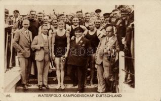 1928 Amsterdam, German water polo team, signed (Otto Cordes, Erich and Joachim Rademacher, Heinz Protze, Max Amann) (EK)