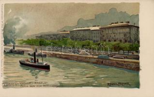 Budapest I. Várkert rakpart litho s: Raoul Frank