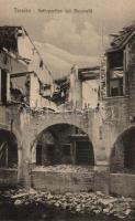 Treviso, Sottoportico dei Buranelli, damaged buildings