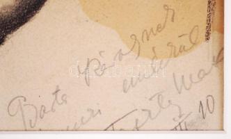 Feszty Masa (1895-1979): Női akt. Szén, papír, kisebb foltok, jelzett, paszpartuban 23×15 cm