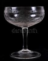 XX. sz eleje 6 db kristály pezsgős pohár / Crystal champagne glasses