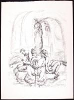 Derkovits Gyula (1894-1934): Pandamonium. 1920. teljes mappa, 12 lap, litográfia 300/248, előlapon s...