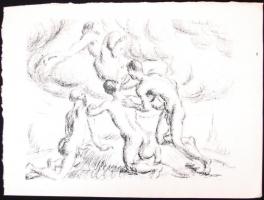 Derkovits Gyula (1894-1934): Pandamonium. 1920. teljes mappa, 12 lap, litográfia 300/248, előlapon s...