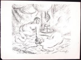 Derkovits Gyula (1894-1934): Pandamonium. 1920. teljes mappa, 12 lap, litográfia 300/248, előlapon s...