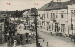 Torda Main square, tinsmith shop of Károly Holunzer, shoemaker workshop of József Maksai, the shop of Elek Jónás