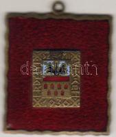 1936. "Erdélyi Szépmíves Céh" szögletes email/bronz emlékérem R! T:2