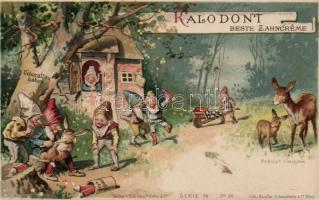 Kalodont, toothpaste advertisement, dwarves, litho (fl)