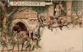 Kalodont, toothpaste advertisement, dwarves, litho (fl)