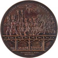 Franciaország 1809. Essling-Asperni csata és a Duna átkelése Br emlékérem (40mm) szignó: Brenet, Den...