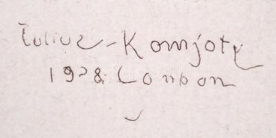 Komjáti Wanyerka Gyula (1894 - 1958): Gondolkodó. Rézkarc 65/15, papír, jelzett, 25×20 cm