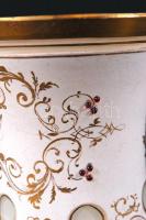 Emlék pohár, több rétegű, kézzel festett, metszett, hibátlan, m:12 cm / Antique glass, perfect condi...