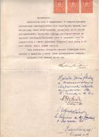 1932 Hadfogoly igazolás3x10 fillér illetékbélyeggel