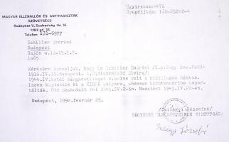 1944 Sárga csillag megkülönböztető jelzés viselésére kötelezett zsidó személy részére, hozzá szabad ...