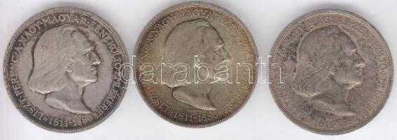 1936. 2P Ag "Liszt" (3x) T:2 patina