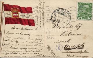 SMS Mars, K.u.K. navy litho flag on backside (EK)