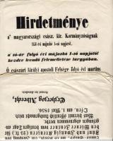 1856 Hirdetmény sóáremelésről német és magyar nyelven