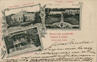 Lipikfürdő; Wlaszlovits Gusztáv kiadása / spa, floral