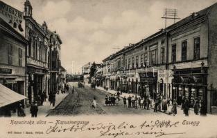 Eszék Kapucinska ulica / street, the shops of Gottschalk and J. Bozic (EB)