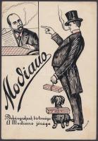 Major Henrik (1889-1948): Modiano cigaretta reklám plakát terv. Jelzett, vegyes technika. / Cigarette commercial essay. Signed, mixed technique. 18x27 cm 