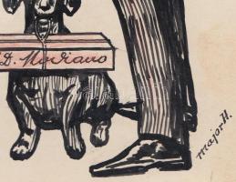 Major Henrik (1889-1948): Modiano cigaretta reklám plakát terv. Jelzett, vegyes technika. / 
Cigaret...