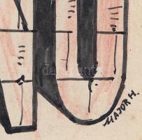 Major Henrik (1889-1948): Modiano cigaretta reklám plakát terv. Jelzett, vegyes technika. / 
Cigaret...