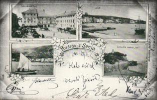 Senj, Zengg; Zvonimirov square, port, Mary beach, floral