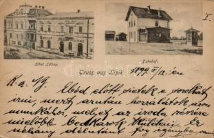 1899 Lipik Hotel Lifkay, railway station (EK)