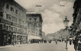 Fiume corso, the shops of Edoardo Schambik and M. Weiss