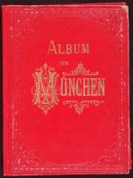 cca 1900 Album von München. Leporelló díszes, aranyozott, dombornyomott félvászon kötésben (a kötést...