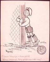 Byssz Róbert (1893-1961): 6 db különböző karikatúra. tus, vegyes technika