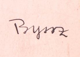 Byssz Róbert (1893-1961): 6 db különböző karikatúra. tus, vegyes technika