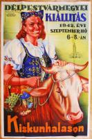 1942 Délpestvármegyei kiállítás. Kőnyomatos plakát. Klösz nyomda s: Füzesi Árpád /  1942 Litho poster 95x65 cm