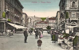 Fiume Dante square, market, Hotel Europa