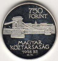 1998. "Budapest egyesítése.." 750Ft ezüst T:PP