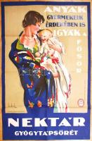 1941 Nektár gyógytápsör. Kőnyomatos plakát. Franklin nyomda s: deutsch / 1941 Litho beer poster 80x60 cm
