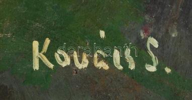 Kovács Sándor (1914-): Táj. Olaj, farost, jelzett, keretben, 80×60 cm