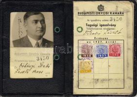 1937 Budapesti orvosi kamara fényképes tagsági igazolványa