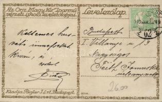 Az Iparművészeti Iskola levelezőlapja / postcard of the Hungarian Arts and Crafts School
