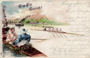 1899 Rowing race litho (small tear)