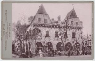 1896 Budapest Ős Budavára Nagykávéház keményhátű fotó / Café 16x11 cm