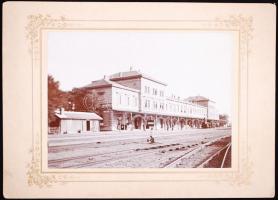 cca 1890 Zimony vasútállomás /  cca 1890 Zemun railway-station 25x18 cm