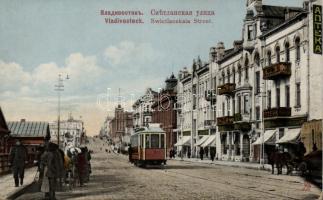 Vladivostok Svetlanskaya Street, tram (Rb)