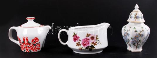 Kis porcelán tétel: jelzett, Alföldi és Hollóházi porcelán / porcelain lot