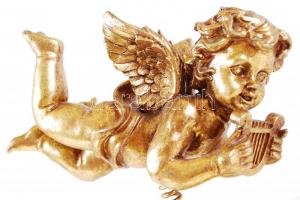 Arany színű, rugós angyalka / 
Bouncing golden angel, 32x25x12cm