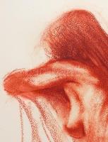 Bihari Sándor (1947-): Ülő női akt. Pasztell, papír, jelzett, üvegezett keretben, 60×38 cm