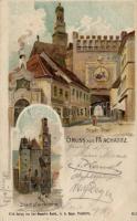 Prachatice, Prachatitz; litho